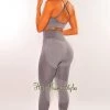 Sole Mio (set) HMS Fit: Gray Seamless Marl Padded High Waist Butt Lifting Leggings Two Piece Set