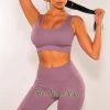 Sole Mio (set) Just In HMS Fit: Purple Haze Ribbed Seamless Padded Butt Lifting Biker Shorts Two Piece Set