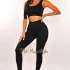 Sole Mio (set) Just In HMS Fit: Black Padded High Waist Leggings Two Piece Set