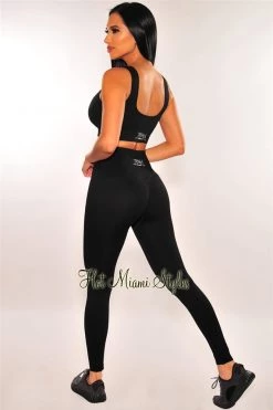 Sole Mio (set) Just In HMS Fit: Black Padded High Waist Leggings Two Piece Set
