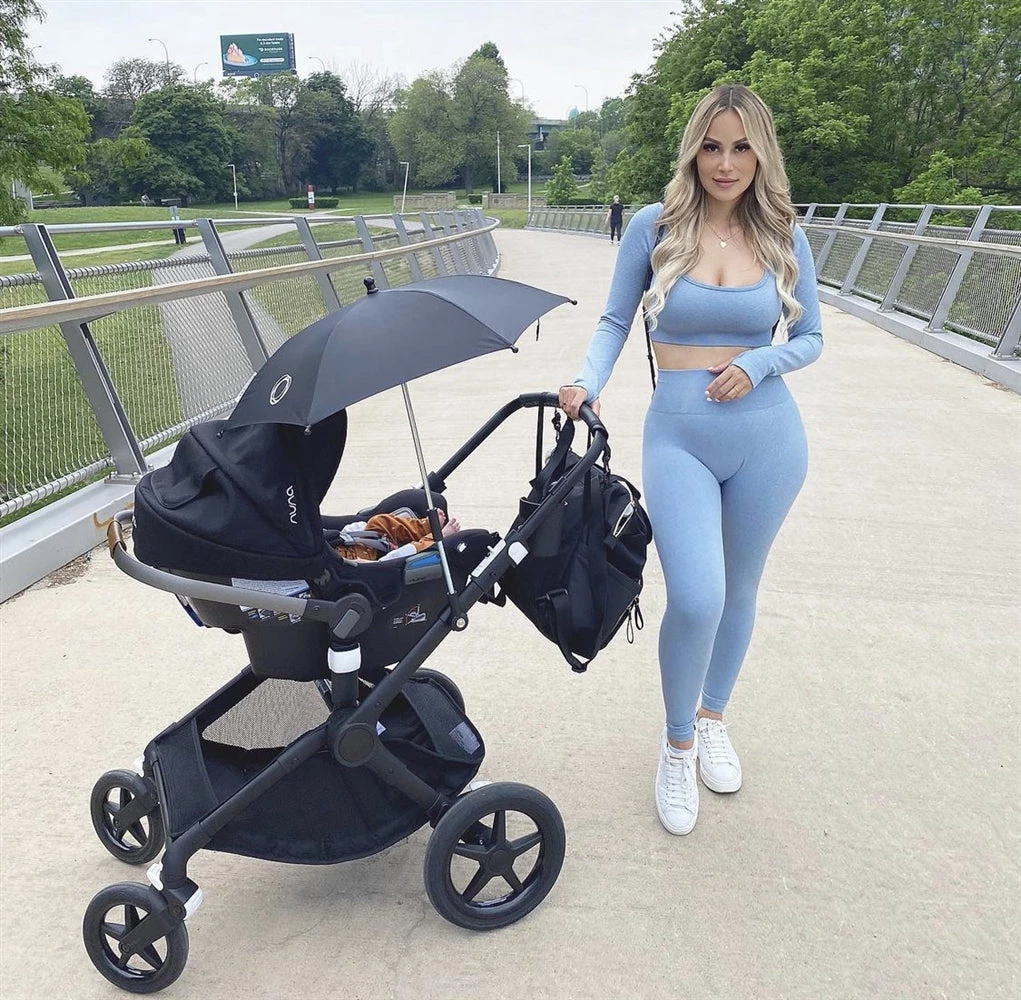 Vendor-unknown HMS Fit: Blue Marl Squared Neck Long Sleeve Leggings Two Piece Set Just In