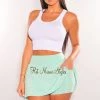 WILD CAT Mint High Waist Pleated Skort