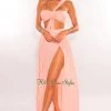 REhab Blush One Shoulder Cut Out Strappy Slit Maxi Dress Just In