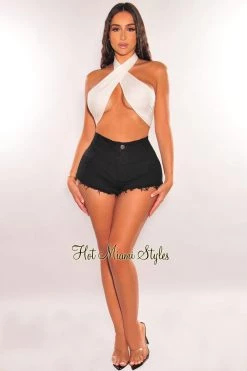 Be Wicked Black Ripped Frayed Hem Denim Shorts