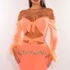Meek Neon Orange Mesh Tie Up Cut Out Long Sleeve Dress Just In