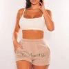 TIC TOC HMS Essential: Taupe High Waist Sweat Shorts Just In