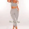 Sole Mio (set) HMS Lounge: Heather Gray Cropped Tank Joggers Two Piece Set Just In