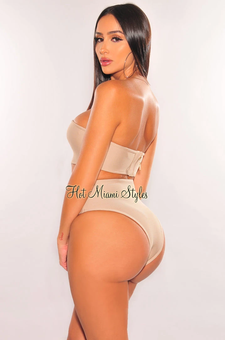 Sole Mio (set) Nude Bandage Bandeau Panty Two Piece Undergarment Set