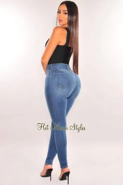 Glamazon Just In Black Square Neck Straps Bandage Bodysuit