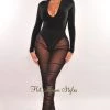 Uptown Apparel Just In Black Sheer High Waist Ruched Cover Up Pants