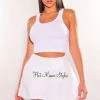 Rae Mode Just In White High Waist Pleated Skort