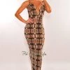 ARK & Co Just In Snake Print Spaghetti Strap Sweetheart Maxi Dress
